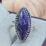 Charoite Size US 8 925 Sterling Silver Ring (REXT25-151)
