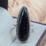 Black Onyx Size US 10 925 Sterling Silver Ring (REXT25-163)