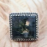 Moss Agate Size US 11 925 Sterling Silver Ring (REXT25-161)