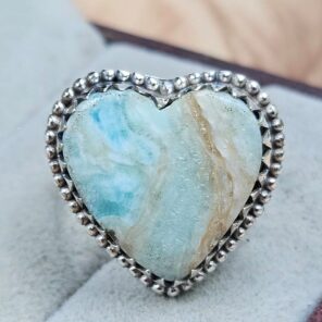 Blue Scheelite Size US 7 925 Sterling Silver Ring (REXT25-177)