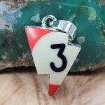 No.3 Pool Ball Lightning Bolt 1.5" 925 Sterling Silver Pendant (REXT95-178)