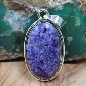 Charoite 1.75" 925 Sterling Silver Pendant (REXT95-170)