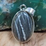 Zebra Jasper 1.5" 925 Sterling Silver Pendant (REXT95-179)