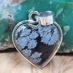 Snow Flake Jasper 1.5" 925 Sterling Silver Pendant (REXT95-180)