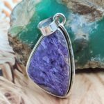 Charoite 1.75" 925 Sterling Silver Pendant (REXT95-172)