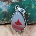 Red Agate 1.5" 925 Sterling Silver Pendant (REXT95-202)