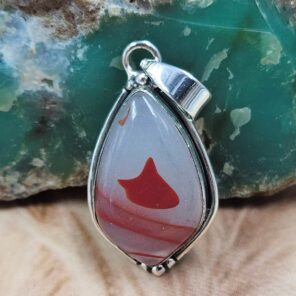 Red Agate 1.5" 925 Sterling Silver Pendant (REXT95-202)