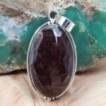 Hessonite Garnet 2" 925 Sterling Silver Pendant (REXT95-203)