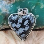 Snowflake Jasper 1.5" 925 Sterling Silver Pendant (REXT95-204)