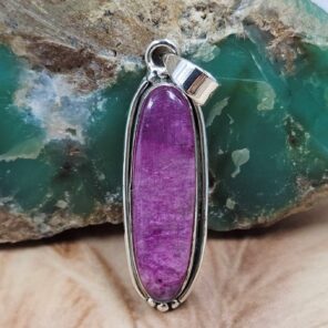 Pink Rainbow Moonstone 2" 925 Sterling Silver Pendant (REXT95-205)