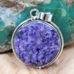 Charoite 1.75" 925 Sterling Silver Pendant (REXT95-193)