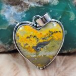 Bumble Bee jasper 1.5" 925 Sterling Silver Pendant (REXT95-206)