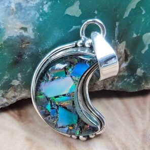 Monarch Opal 1" 925 Sterling Silver Pendant (REXT95-198)
