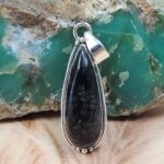 Silver Sheen Obsidian 1.75" 925 Sterling Silver Pendant (REXT95-208)