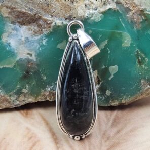 Silver Sheen Obsidian 1.75" 925 Sterling Silver Pendant (REXT95-208)