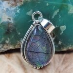 Aurora Opal Leaf 1.5" 925 Sterling Silver Pendant (REXT95-209)