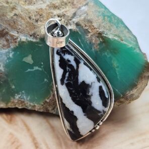 Zebra Jasper 2" 925 Sterling Silver Pendant (REXT95-201)