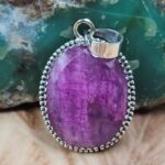 Pink Rainbow Moonstone 1.5" 925 Sterling Silver Pendant (REXT163-55)