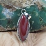 Red Agate 1.5" 925 Sterling Silver Pendant (REXT163-75)