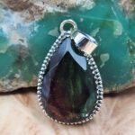 Synthetic Ammolite 1.75" 925 Sterling Silver Pendant (REXT163-69)
