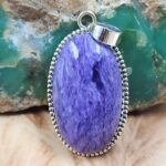 Charoite 1.75" 925 Sterling Silver Pendant (REXT163-57)