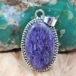 Charoite 1.5" 925 Sterling Silver Pendant (REXT163-45)