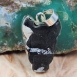 White Buffalo Turquoise 1.5" 925 Sterling Silver Bull Head Pendant (REXT163-16)
