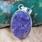 Charoite 1.5" 925 Sterling Silver Pendant (REXT163-8)