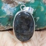 Purple Labradorite 1.75" 925 Sterling Silver Pendant (REXT163-33)