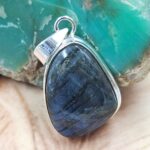 Labradorite 1.5" 925 Sterling Silver Pendant (REXT163-34)