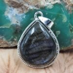Purple Labradorite 1.5" 925 Sterling Silver Pendant (REXT163-89)