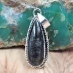 Silver Shein Obsidian 1.75" 925 Sterling Silver Pendant (REXT163-105)