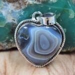 Botswana Lace Agate 1.25" 925 Sterling Silver Pendant (REXT163-107)