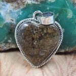 Bronzite 1.5" 925 Sterling Silver Pendant (REXT163-104)