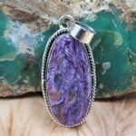 Charoite 1.5" 925 Sterling Silver Pendant (REXT163-86)
