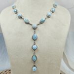 Larimar 925 Sterling Silver Necklace (REXT49-503)