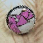 Cotton Candy Turquoise 925 Sterling Silver Ring (REXT22-166)