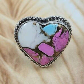 Cotton Candy Turquoise 925 Sterling Silver Ring (REXT22-158)