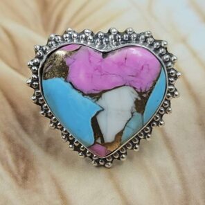 Cotton Candy Turquoise 925 Sterling Silver Ring (REXT22-159)