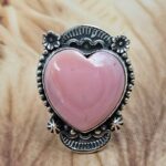 Pink Queen Conch Size US 9 925 Sterling Silver Ring (REXT107-51)