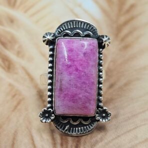 Pink Rainbow Moonstone Size US 7 925 Sterling Silver Ring (REXT107-58)