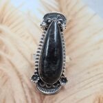 Silver Sheen Obsidian Size US 8 925 Sterling Silver Ring (REXT107-73)