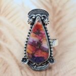 Pink Dahlia Turquoise Size US 7 925 Sterling Silver Ring (REXT107-63)