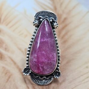 Pink Rainbow Moonstone Size US 8 925 Sterling Silver Ring (REXT107-59)