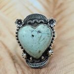 Chrysocolla Size US 10 925 Sterling Silver Ring (REXT107-75)