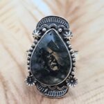 Moss Agate Size US 9 925 Sterling Silver Ring (REXT107-55)
