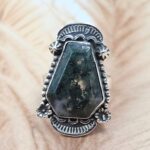 Moss Agate Size US 6 925 Sterling Silver Ring (REXT107-57)