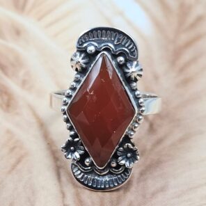 Red Onyx Size US 11 925 Sterling Silver Ring (REXT107-79)