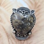 Brazilian Tiger Dendritic Size US 10 925 Sterling Silver Ring (REXT107-88)