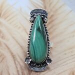 Malachite Size US 6 925 Sterling Silver Ring (REXT107-86)